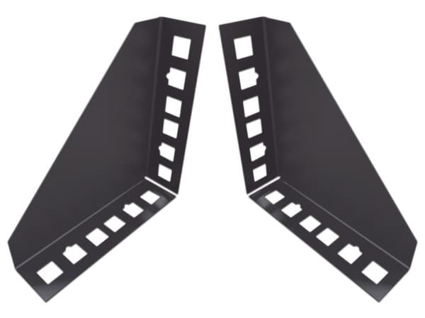 Sujetadores LinkedPro LP-RACK-ADAP para Instalación de Equipo Rackeable en placa o pared. Color Negro (Paquete con 2)