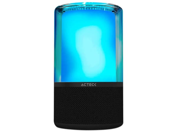 Bocina inalámbrica Acteck Glee Pure AP70, Bluetooth, Iluminación LED, Subwoofer, Color Negro.