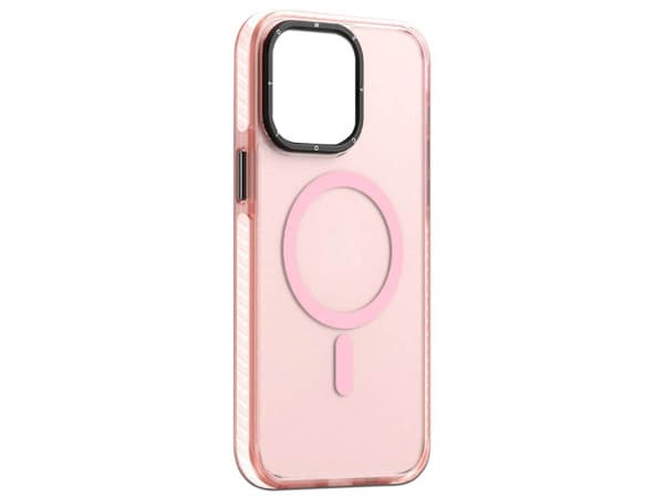 Funda Protectora Tekku Matte, Compatible con iPhone 15 Plus, Compatible con MagSafe, Color Rosa.