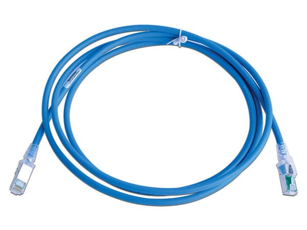 Cable de red SIEMON ZM6A-S07-06B, Patch Cord Z-MAX Cat6A S/FTP, CM/LS0H, 7ft, Color Azul, Versión Bulk (Sin Empaque Individual).