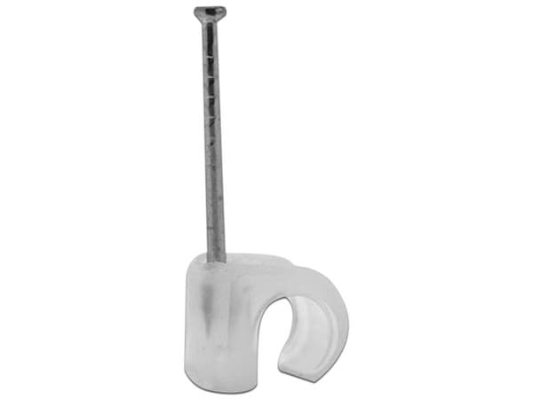 Grapa Thorsman para cable redondo de 5mm, Color Transparente. Caja con 100 piezas