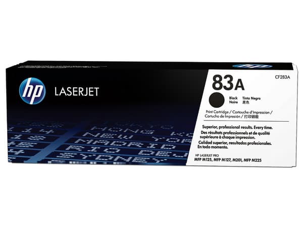 Tóner para impresora HP 83A Negro Laserjet Original (CF283A).