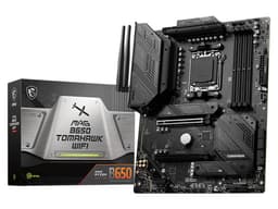 T. Madre MSI MAG B650 TOMAHAWK WIFI, Chipset B650,Soporta: AMD Ryzen 7000 Series, Socket AM5,Memoria: DDR5 6600+(OC)/5400(OC)/5200/5000/4800 MHz, 128GB Max,Integrado: Audio HD, Wi-Fi 6, SATA 3.0, M.2,ATX, Ptos: 2xPCIE4.0x16, 1xPCIE3.0x1. - imagen 1