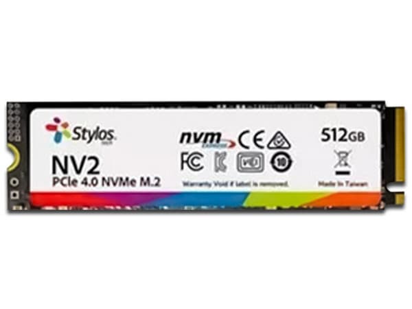 Unidad de Estado Sólido Stylos de 512GB, M.2 NVMe PCIe 4.0.