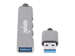 Hub Manhattan USB-A a 4 Puertos USB A, Color Gris. - imagen 3