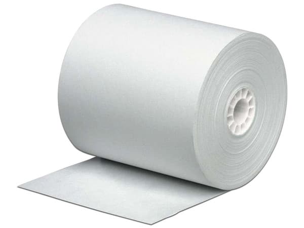 Rollo de papel térmico PCM de 57 x 60 mm. Color blanco.