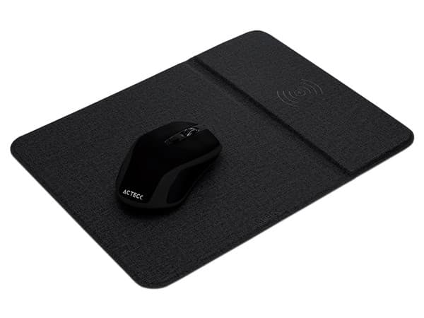 Kit de carga inalámbrica Acteck de Mouse y Mousepad con carga inalámbrica. Color Negro.