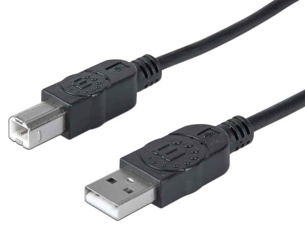 Cable Manhattan USB A macho/ B macho de 3 Mts para Impresora y Escáner.