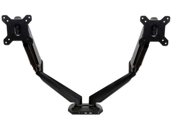 Base para dos monitores con Hub USB de 2 puertos y Pass-Through de Audio.