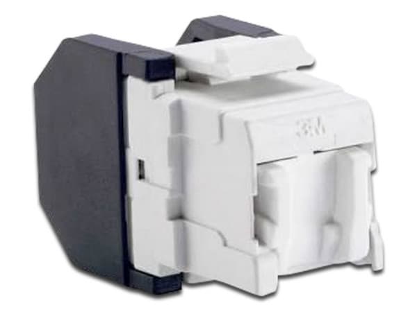 Conector 3M RJ45 Cat6 con cubre polvo abatible, 3 posiciones autoponchable. Color Blanco.
