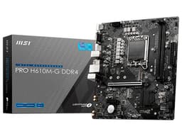 T. Madre MSI PRO H610M-G DDR4, Chipset Intel H610,Soporta: Intel 12va Generación de Socket 1700,Memoria: DDR4 3200/ 2666/2133 MHz, 128GB Max,Integrado: Audio HD, Red,USB 3.1, SATA 3.0,Micro-ATX, Ptos: 1xPCIE4.0x16, 1xPCIE3.0x1. - imagen 1