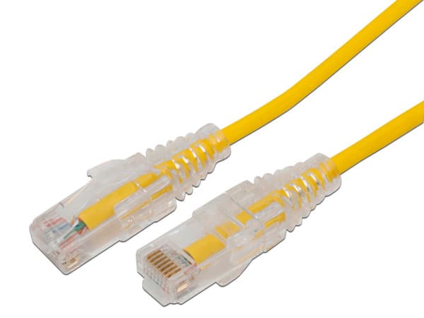 Cable de Parcheo Slim LinkedPro, UTP Cat6A, Diámetro Reducido, 28 AWG, 10m. Color Amarillo.