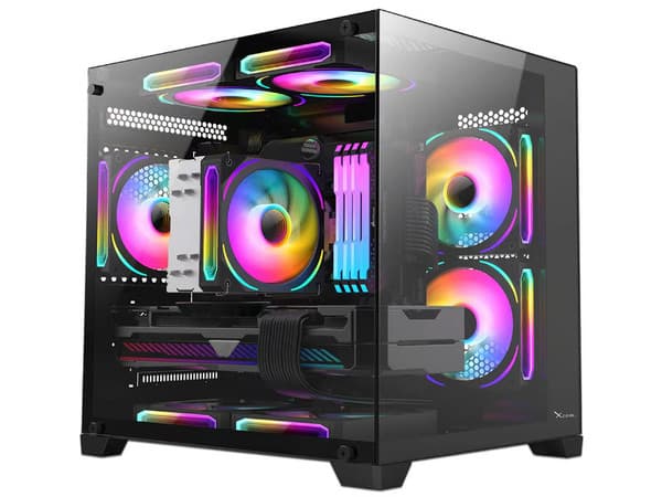 Gabinete Xzeal Panzer II Cubo M-ATX. (Fuente de Poder No Incluída). Color Negro.