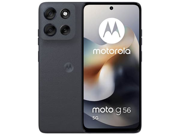 Smartphone Motorola Moto G56 5G:Procesador MediaTek Dimensity 7060 (hasta 2.6 GHz), Memoria RAM de 8GB, Almacenamiento de 256GB, Pantalla LED Multi-Touch de 6.7" FHD+, Bluetooth, Wi-Fi, Cámara principal de 50MP, Android 15, Color Azul Marino.