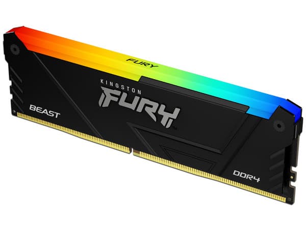 Memoria DIMM Kingston FURY Beast RGB DDR4, PC4-28800 (3600MHz), CL18, 32GB. Color Negro.