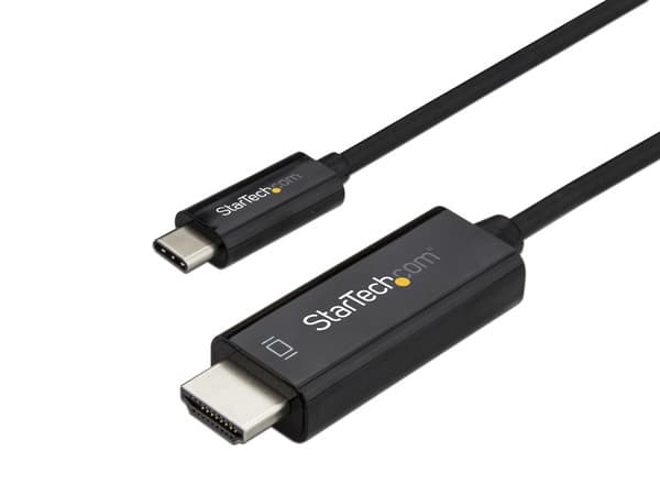 Cable adaptador Startech de USB-C a HDMI, 1m. Color negro.