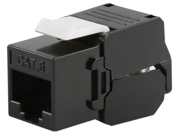 Módulo Jack Keystone LinkedPro LP-KJ-610-TTBK con terminación en ángulo 180, Cat6, Color Negro.