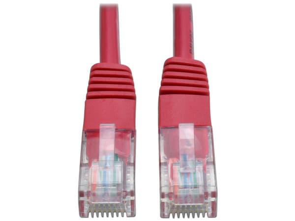 Cable de red Tripp Lite RJ-45 (M-M), Cat5e de 30.5 cm. Color Rojo.