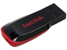 Unidad Flash USB 2.0 SanDisk Cruzer Blade de 128 GB. Negro/Rojo - imagen 1