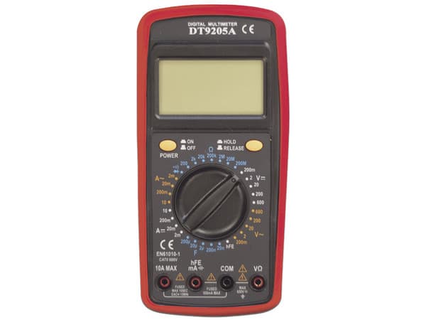 Multímetro Precision DT9205A Digital Compacto 600 Vcc con Pantalla LCD (No incluye Batería).