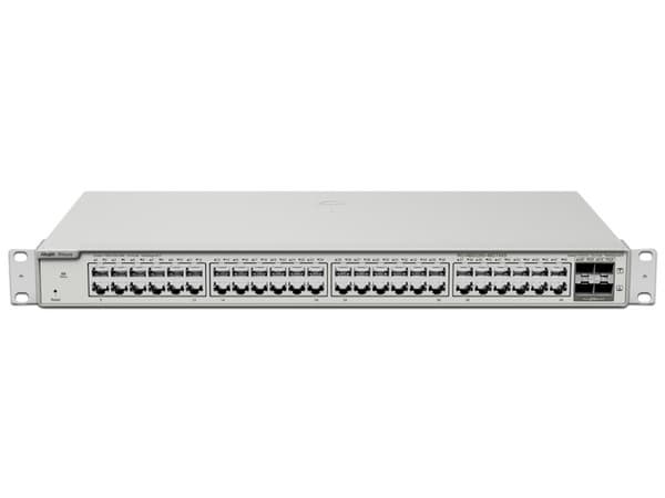 Switch Administrable Ruijie RG-NBS3200-48GT4XS de 48 puertos Gigabit 10/100/1000 y 4 puertos SFP+, Color Blanco.