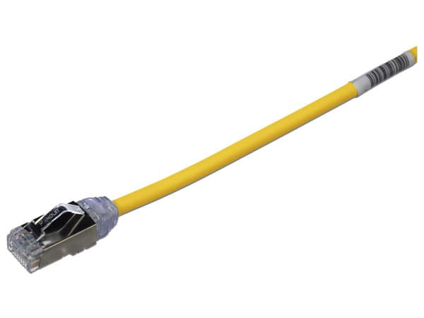 Cable de red PANDUIT STP28X0.2MYL, Patch Cord Cat6A, Diametro Reducido 28 AWG, Blindado S/FTP, CM/LS0H, 0.2m, Color Amarillo.