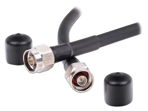 Cable de fibra óptica LinkedPro LP-NM-NM-60-V2 de baja pérdida, de N a N (M-M), 7 GHz, 60cm. Color Negro