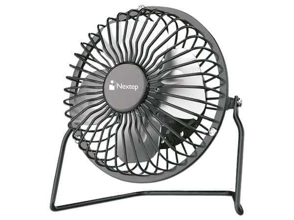 Mini Ventilador Nextep de Escritorio Metalico, NE-690. Color Negro.