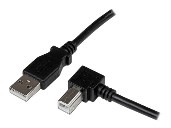 Cable adaptador USB para impresora USB A (M) a  USB B (M) en ángulo derecho, 1m.
