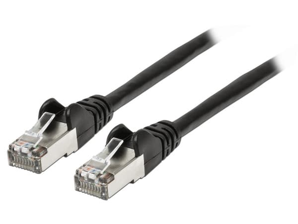 Cable de red INTELLINET, Cat6a, UTP, RJ-45(M-M), 30cm, Color Negro.