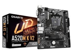 T. Madre GIGABYTE A520M K V2, Chipset AMD A520, Soporta: AMD Ryzen 3ra, 4ta y 5ta Generación, Socket AM4,Memoria: DDR4 5100/3200/2133 MHz, 64GB Max,Integrado: Audio HD, Red,USB 3.2 y SATA 3.0, M.2,Micro-ATX, Ptos: 1xPCIE3.0x16, 1xPCIEx1. - imagen 1