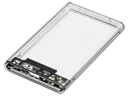 Gabinete BRobotix GLASS para SSD ó HDD de 2.5", Convierte tu SSD (SATA I/II/III) en un Disco Externo USB 3.0. Color Transparente. - imagen 1