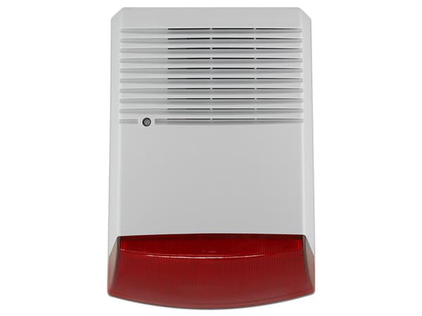 Sirena Estrobo Exterior con Batería PAAMON PM-SRE60RB con Doble Carasa y 1 Tono de 125dB. Color Rojo.