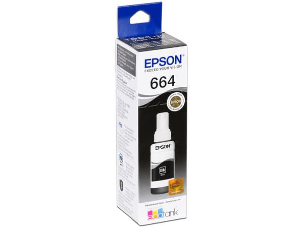 Botella de Tinta Negra Epson T664, Modelo: T664120-AL.