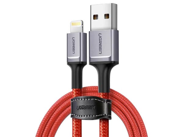 Cable de datos UGREEN 80635, USB-A a Lightning, 1m, color rojo, certificado para iPhone e iPad.
