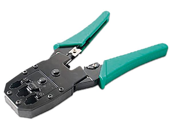 Pinza Epcom para Crimpeo Plug RJ11 y RJ45. Color Negro con Verde.