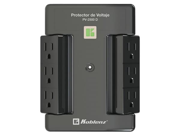 Supresor de Picos Koblenz PV-2500D 2500VA / 2000W de 6 contactos NEMA 5-15R. Color Negro.
