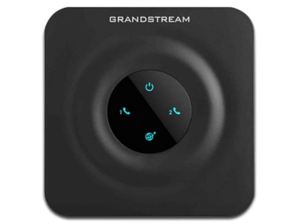 Adaptador telefónico Grandstream HT802 soporta 2 perfiles SIP a través de 2 puertos FXS y 1 puerto de 10/100Mbps.