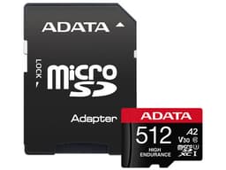 Memoria ADATA High Endurance microSDXC UHS-I U3 V30 de 512 GB, clase 10, incluye adaptador SD. - imagen 1