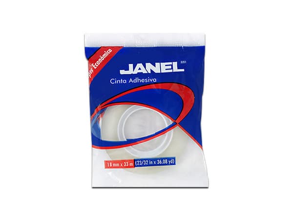 Cinta Adhesiva Janel 255, Económica, 18mm x 33m, 1 Pieza.
