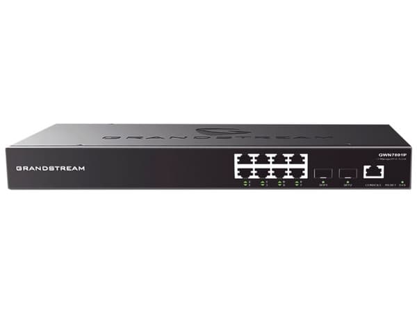 Switch GRANDSTREAM GWN7801P de 8 puertos RJ-45 10/100/1000 Mbps y 2 Puertos SFP, PoE, Compatible con Gwn Cloud.
