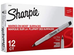 Marcador Permanente Sharpie, Punta Ultra Fina, Caja con 12 Piezas, Color Negro. - imagen 3