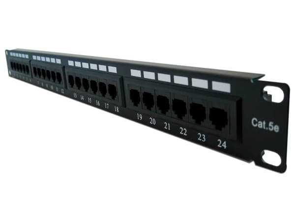 Panel de Parcheo Cat5e LinkedPro LP-PP-507, 24 puertos, UTP, 1U. Color Negro.