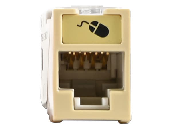 Jack Siemon UltraMAX Cat6A, UTP, Montaje híbrido en Placa de Pared, Punch Down, Color Marfil.
