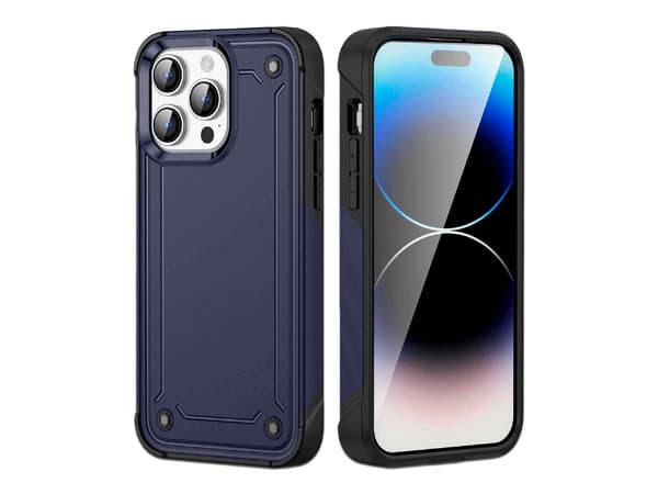 Funda protectora Tekku Tough Cover para iPhone 15 Pro, Color Azul.