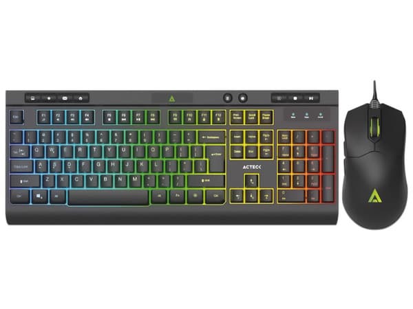Kit de Teclado y Mouse Gamer Acteck CREATOR AUREAN PRO MK477G, Iluminación LED, Color Negro.
