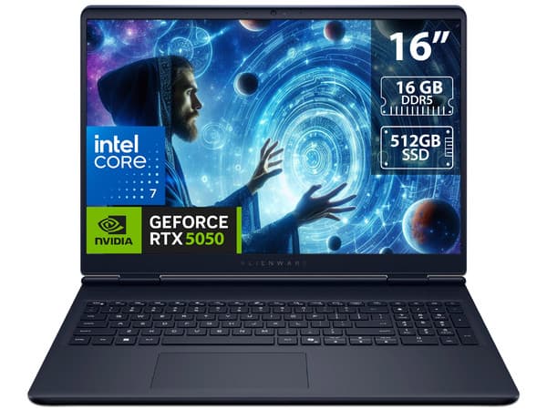 Laptop Gamer DELL Alienware AC16250: Procesador Intel Core 7 240H (hasta 5.2 GHz), Memoria de 16GB DDR5, SSD de 512GB, Pantalla de 16" LED, WQXGA (2560 x 1600),Video NVIDIA GeForce RTX 5050, S.O. Windows 11 Home, Teclado en Inglés.