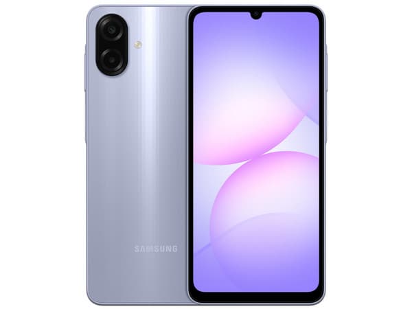 Smartphone Samsung Galaxy A07:Procesador MediaTek Helio G85 Octa Core (2.0 GHz),Memoria RAM de 4GB, Almacenamiento de 64GB,Pantalla LED Multi Touch de 6.7" HD+,Bluetooth 5.3, Wi-Fi 5,Cámara Principal de 50MP,Android 14, Color Violeta.