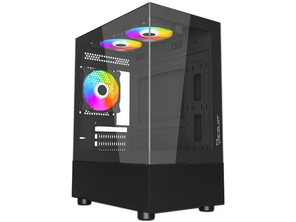 NA - Gabinete Ocelot GLASS EN6, Mid-Tower, Micro-ATX, (No Incluye Fuente de Poder), Color Negro.