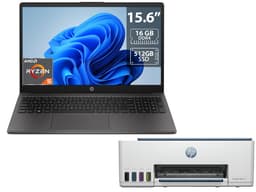 Laptop HP 255 G10: Procesador AMD Ryzen 5 7530U (hasta 4.5 GHz), Memoria de 16GB DDR4, SSD de 512GB, Pantalla de 15.6" LED, Video Radeon Graphics, S.O. Windows 11 Home (64 Bits),Incluye Multifuncional HP Smart Tank 585  - imagen 1